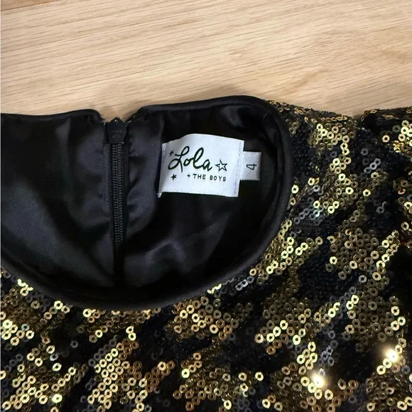 Lola + The Boys Glittering Gold and Black Sequin Houndstooth Dress - never  worn!